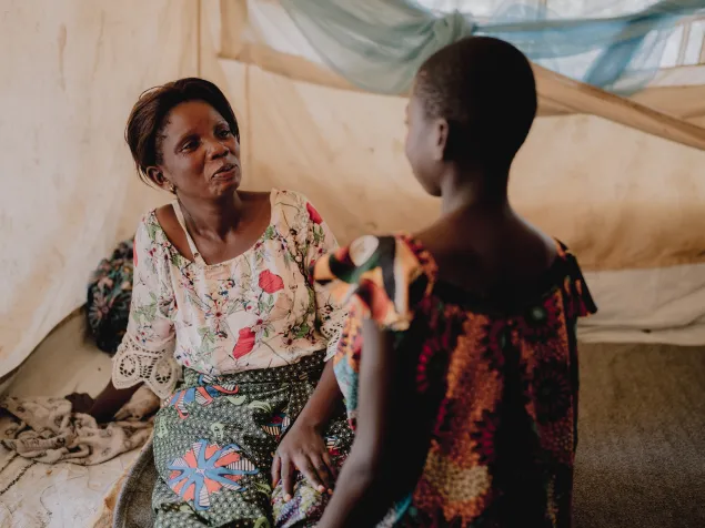 Furaha Salima fled Congo with her six children and an unaccompanied girl she found alone at the river.