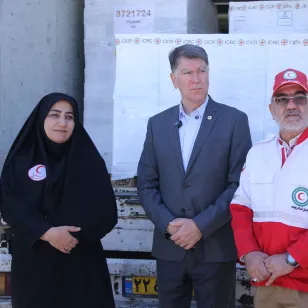ICRC donation to IRCS after the escalation, this is a ceremony of delivery with high level management of the ICRC and IRCS